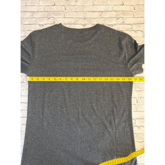 Christmas Graphic T-Shirt Charcoal Gray With Red Plaid Tree Print Size S - Picture 7 of 9